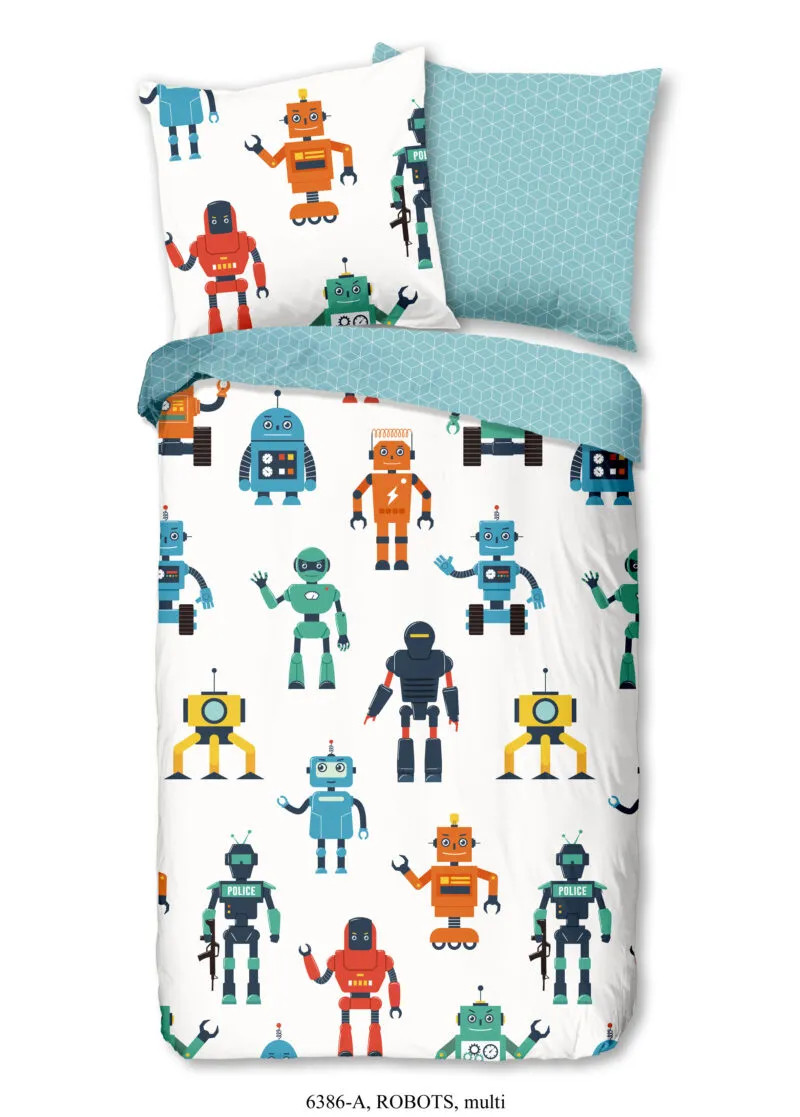 Good Morning Kinderdekbedovertrek Robots - Multi - 135 x 200 cm