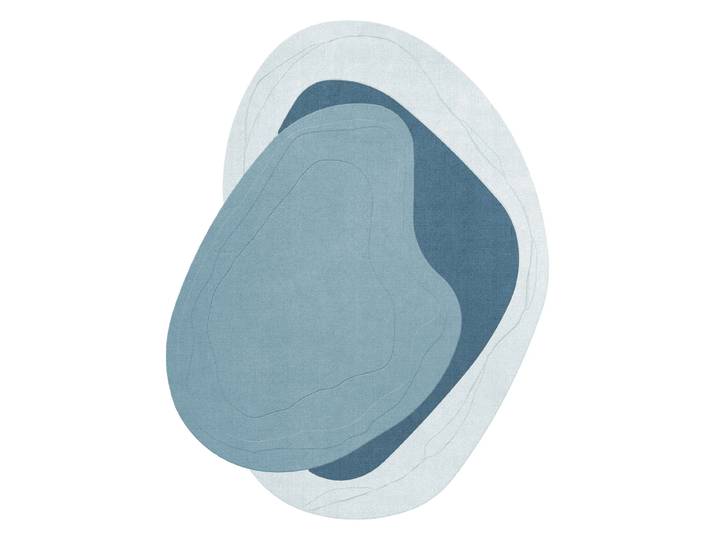 Layered Tapis en laine Erik Bratsberg Lozza Teal, 230x300 cm