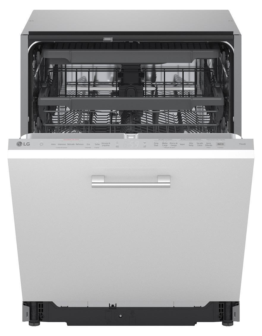 LG DB375TXSW, Voll integriert, Standardgröße (60 cm), Grau, Korb, 14 Maßgedecke, B