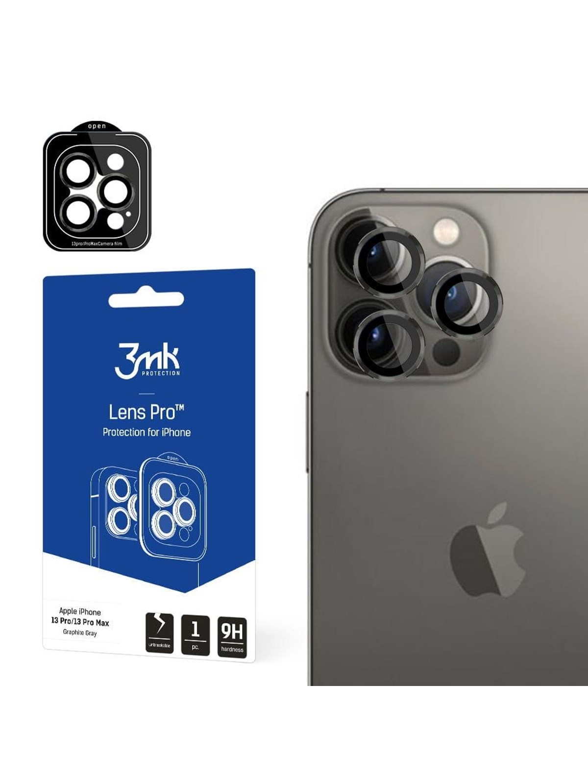 3mk Camera Glass for iPhone 13 Pro Max / 13 Pro 9H for Lens Protection Pro Series Lens - Gray