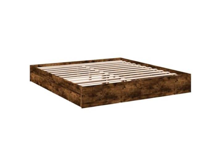vidaXL Bettgestell mit Schubladen Räuchereiche 200x200cm Holzwerkstoff