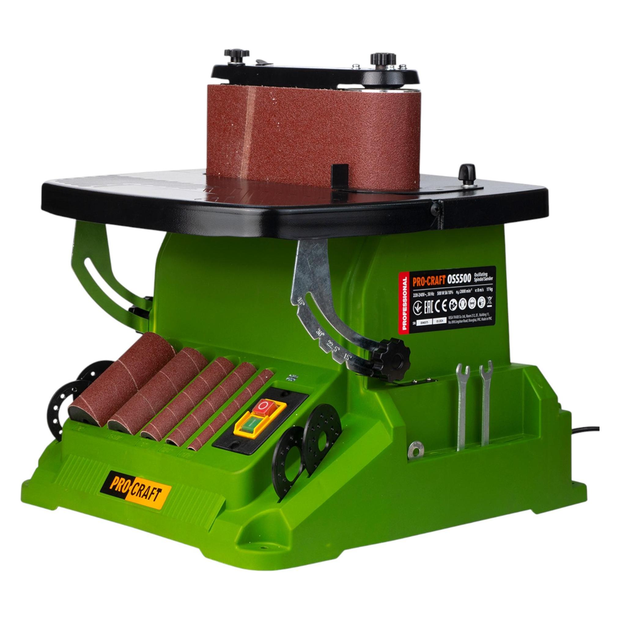 Procraft OSS500 Spindel- und Bandschleifmaschine 500 Watt 16 mm Hub + Zuböher (OSS500)