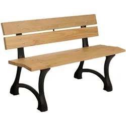 Proregal Gartenbank | HxBxT 78x125x59cm | Sitzhöhe 46cm | 125cm | Hellbraun | Sitzbank Parkbank Holzbank 2-Sitzer