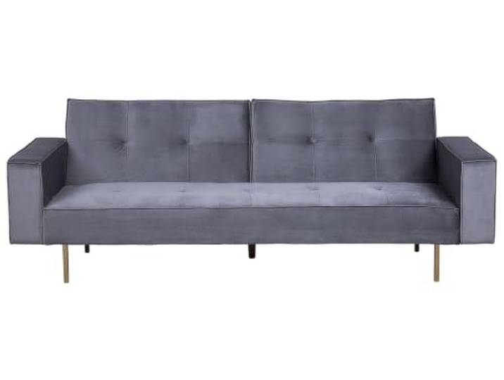 Beliani Moderner 3-Sitzer Schlaffunktion klassisches Design grau Visnes