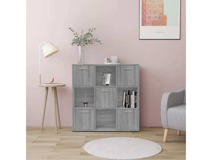 Bibliothèque en Bois - Gris - Bibliothèque Sonoma gris 90x30x90 cm - Bois d'ingénierie - Étagère Salon syv61k
