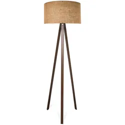 Helloshop26 - Stehlampe Lampe Leuchte Beleuchtung Höhe 140 cm E27 Holzoptik braun