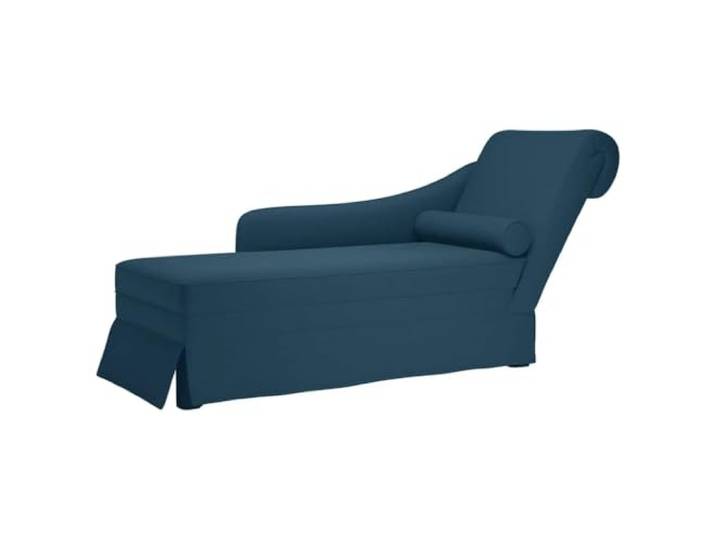 NLQMSU Langer Sessel, blau, Velours, mit Nackenrolle und Armlehne rechts Weicher Veloursstoff, hochelastischer Schaumstoff, Unterstützung für Nacken, Schultern, Rücken, Taille, Nackenrolle