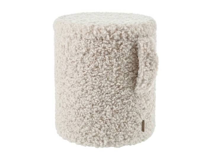 blomus Hocker -TEDDY- Sitzhocker, Kuschelhocker, Wohnzimmerhocker modern (1 Hocker), Flauschig weicher Bezug, Mit Trageschlaufe, zertifiziert