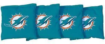 Skip's Garage Miami Dolphins NFL Football Teal Cornhole Bags