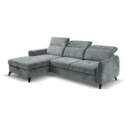 Ecksofa mit Funktion Talia Stoff Grau Graphit