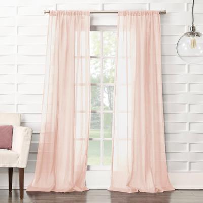 No. 918 Ladonna Crushed Texture Semi-Sheer Rod Pocket Curtain Panel, Single Panel