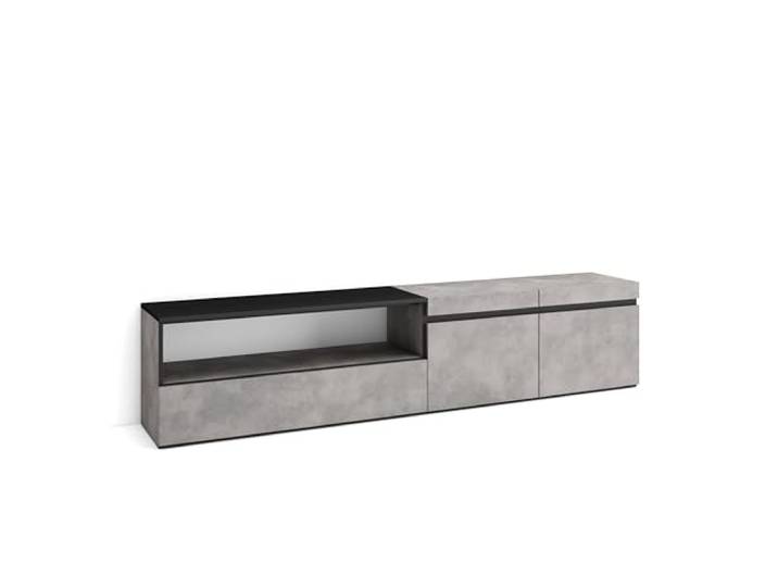 Skraut Home TV-Schrank, Lowboard für Wohnzimmer und Esszimmer 200x45x35cm Für TV-Geräte bis zu 80 Fernsehtisch Moderner Stil Zement