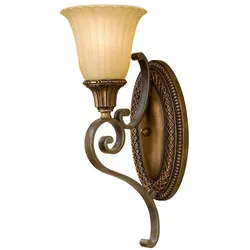 Wandlampe Leuchte Stahl Glas Gold Bronze H 41,9 cm 1 Flammig Flurleuchte