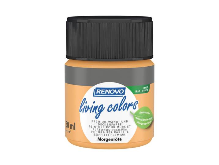 Renovo Wand- und Deckenfarbe living Colors Morgenröte 50 ml