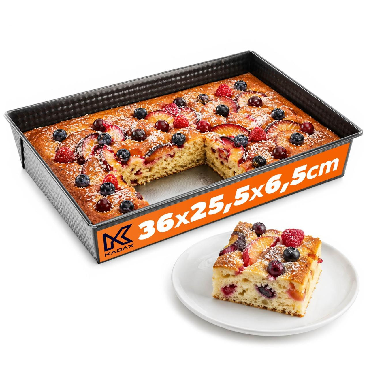 KADAX Imperia rechthoekige bakvorm voor cakes, zwart, 36 cm