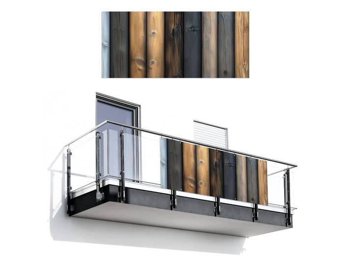 MuchoWow Balkon-Sichtschutz - Holz - Dielen - Gemischt - 200x90 cm, Teakfarben, Kunststoff, Rechteckig, 200x90 cm, Sonnen- & Sichtschutz, Sichtschutz Garten