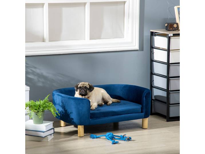 PawHut Canapé pour Petits Chiens ou Chats 10kg Bleu