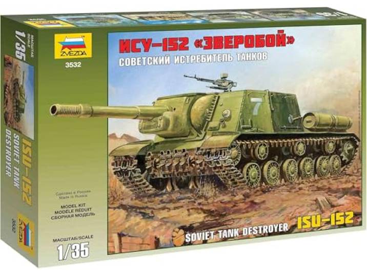 Zvezda 500783532-1:35 Model Soviet Self-Propelled Gun ISU-152