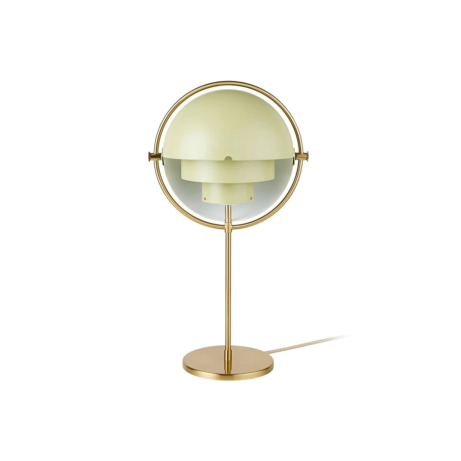 GUBI Multi-Lite Tafellamp Brass/Desert Sage met lampenkap