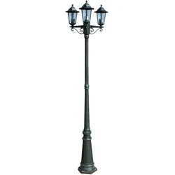Helloshop26 - Dreiarmige Gartenstehleuchte 215 cm dunkelgrünes Aluminium 02_0042534