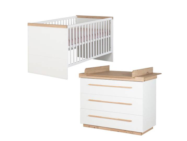 Roba Babyzimmer Lumo 2-teilig, Weiß, Holz, 1x1x1 cm, Baby- und Kindermöbel, Babyzimmer