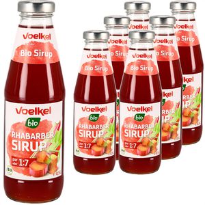 Voelkel Sirup Rhabarber, BIO, Getränkesirup für ca. 24 Liter Fertiggetränk, 6x 500 ml
