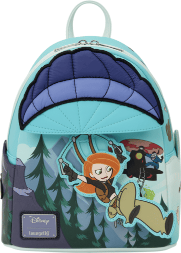 Loungefly Disney Kim Possible Paragliding Mini Backpack - Officially Licensed, Padded Nylon, Adjustable Straps