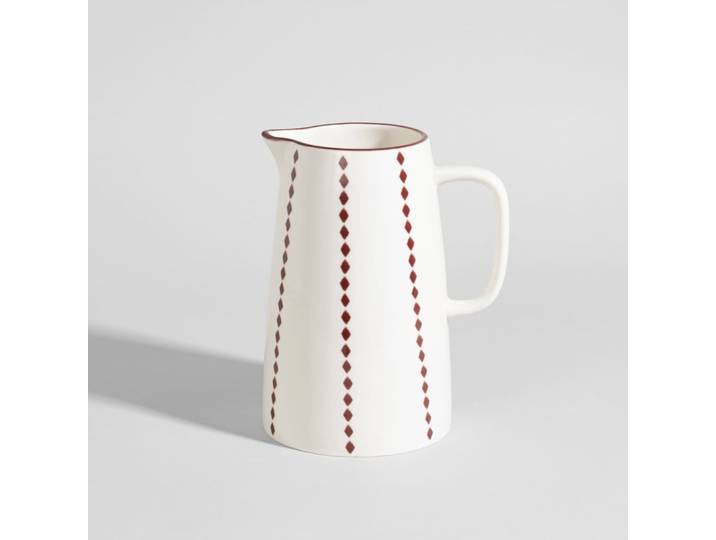 Weißer Keramikkrug mit Muster, 1,65 l