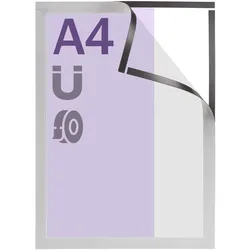 Magnetrahmen A4, selbstklebend selbstklebend vollflächig | silber, Hart-PVC