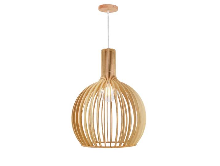 Plafonnier en bois, E27, style nordique Ø35 cm