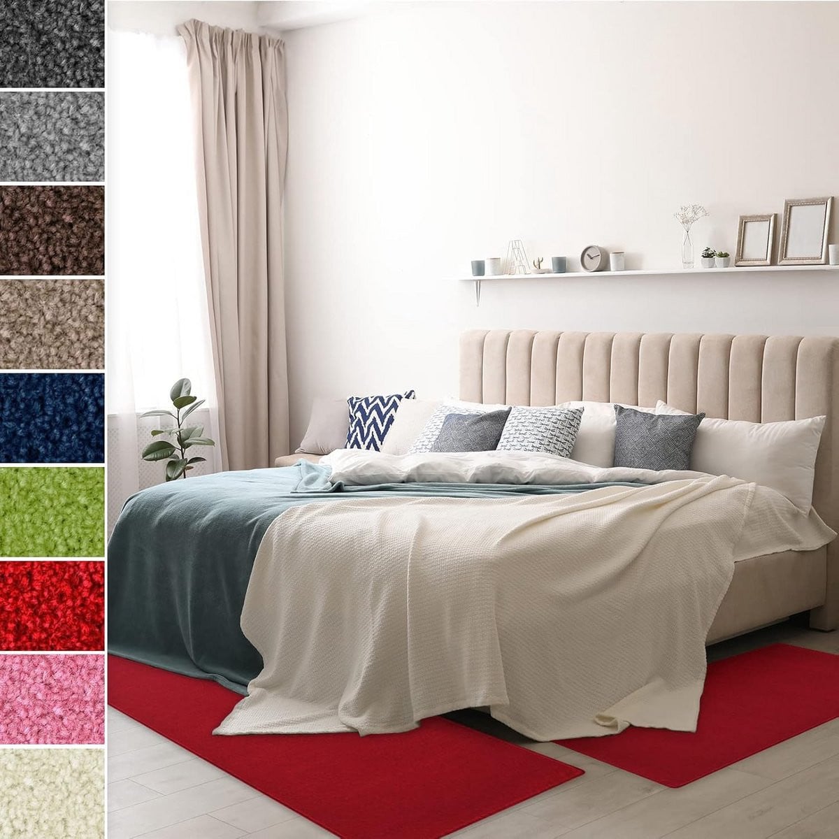 3-delige Velours Bedrand Set van Polyester voor de Slaapkamer