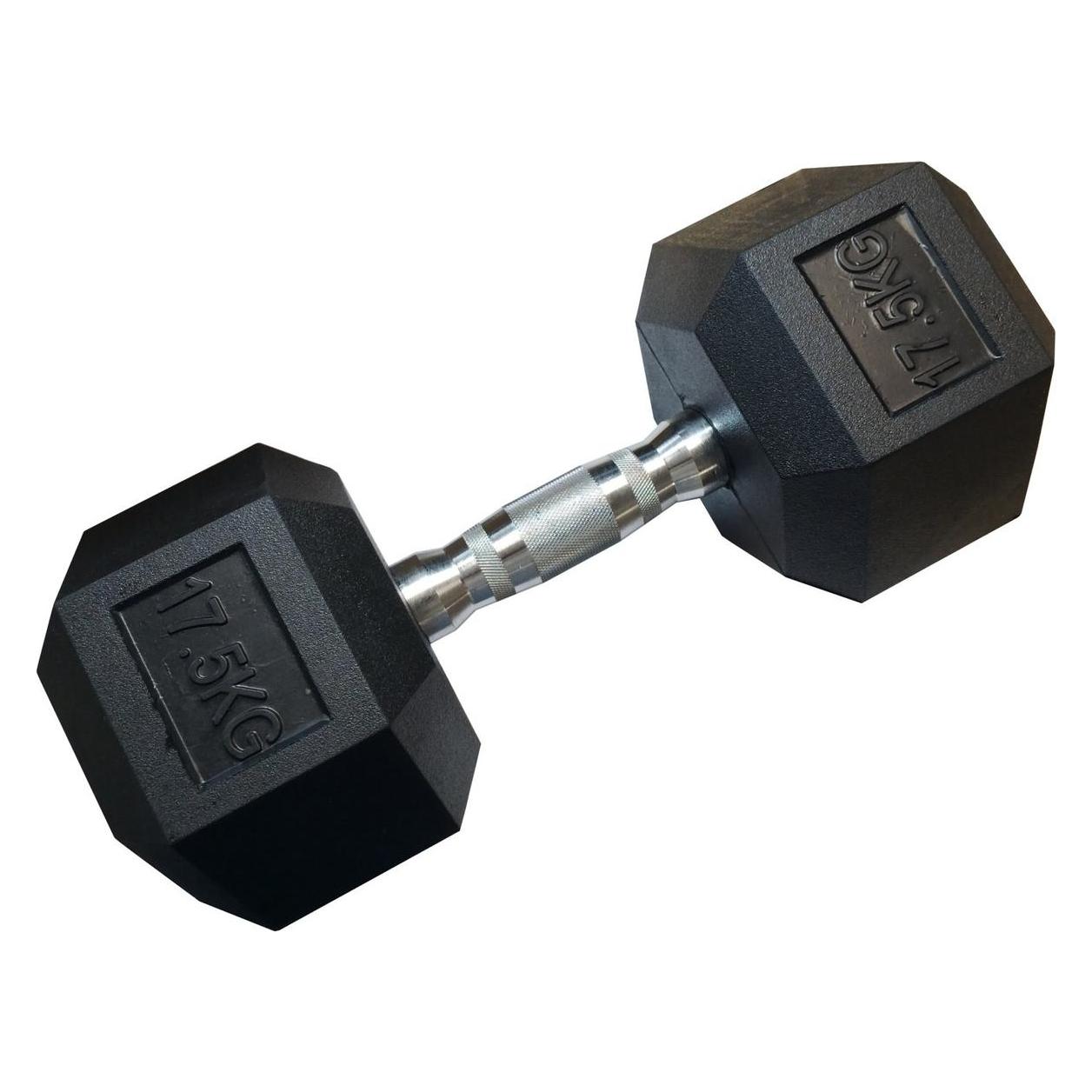 Kubi Sport Einarmige, sechseckige, gummierte Hantel - solide KUBISPORT 17,5 kg (76181595)