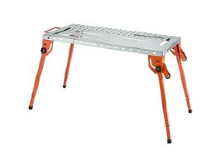 VEVOR Faltbarer Schweißtisch 533x1118mm, 226 kg Tragkraft, Werktisch mit 4-stufiger Höhenverstellung, Werkbank mit 6 Werkzeugschlitzen und 16mm Befestigungslöchern für Reparatur von Schweißbaugruppen