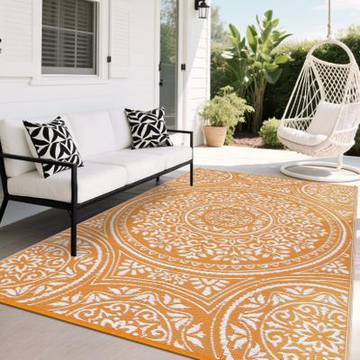 Garvee Circle Floral Pattern Outdoor Rug