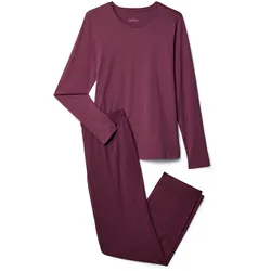 Tchibo - Pyjama-Set - Damen - Gr. L - weinrot/print