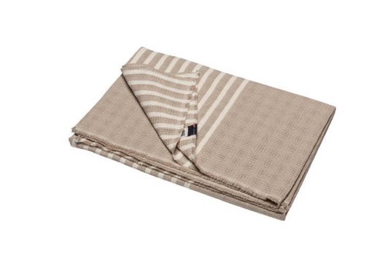 David Fussenegger David Fussenegger plaid Mare solid with stripes 140x200 ecru
