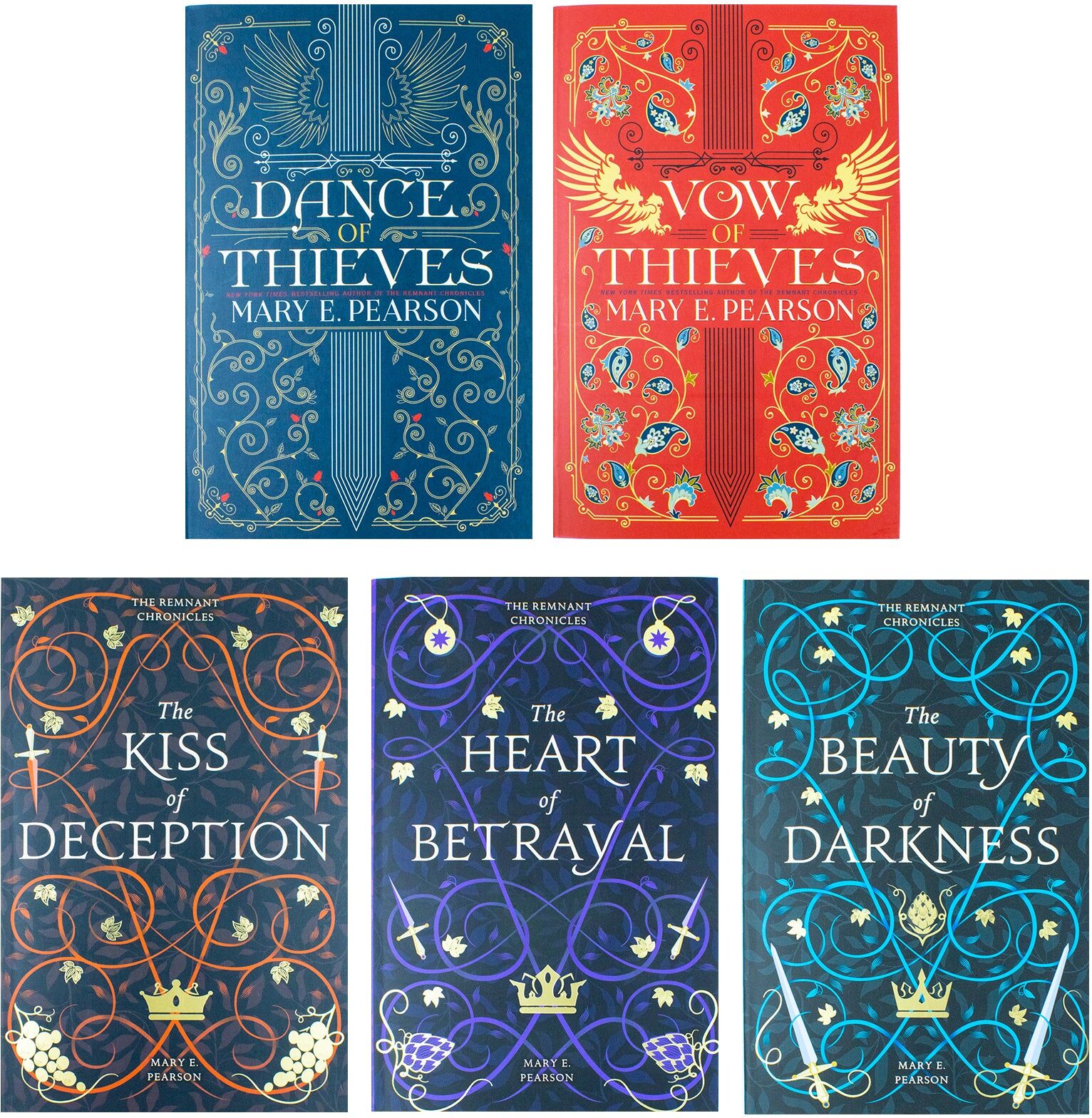 Hodder Paperbacks ltd Mary E. Pearson Collection 5 Books Set (Dance of Thieves, Vow of Thieves, The Kiss of Deception, The Heart of Betrayal, The Beauty of Darkness)