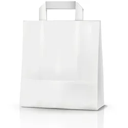 VEPATIM 250 Papiertragetaschen aus Kraftpapier 220+100x280mm weiß 70 gr.