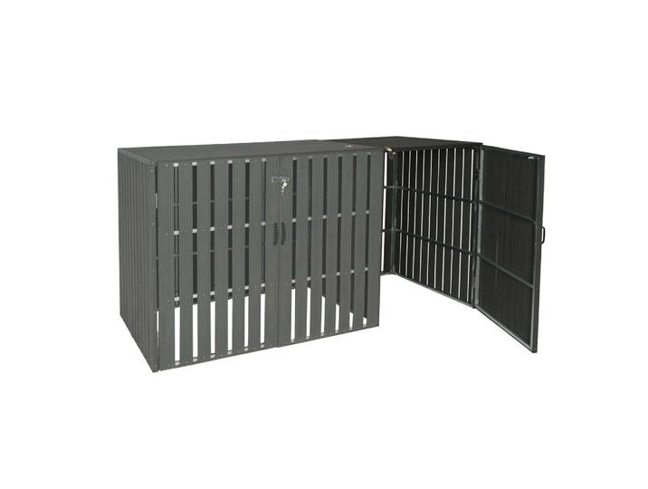 Jamb Mülltonnenbox Erweiterung Anthrazit, Metall, 76x115x100 cm, Gartenzubehör, Gartenmöbel-Schutzhüllen