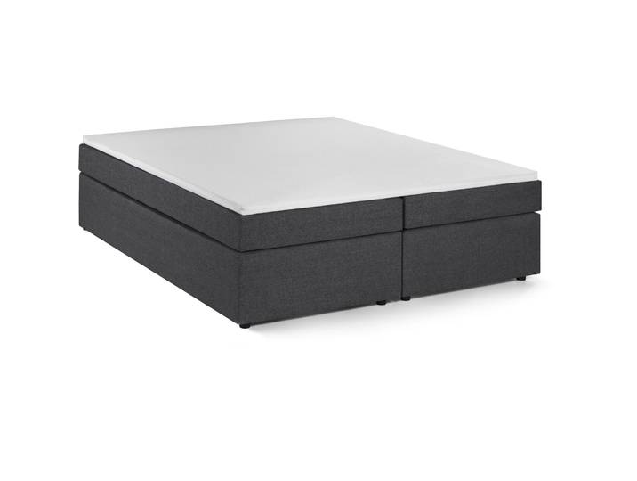 Gemütliches Boxspringbett Boxa Stoff dunkelgrau 180 x 200 cm - Material: Polyester
