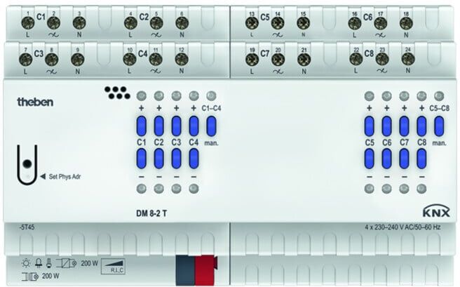 Theben Actionneur variateur 8 canaux DM 8-2 T KNX (4940285)