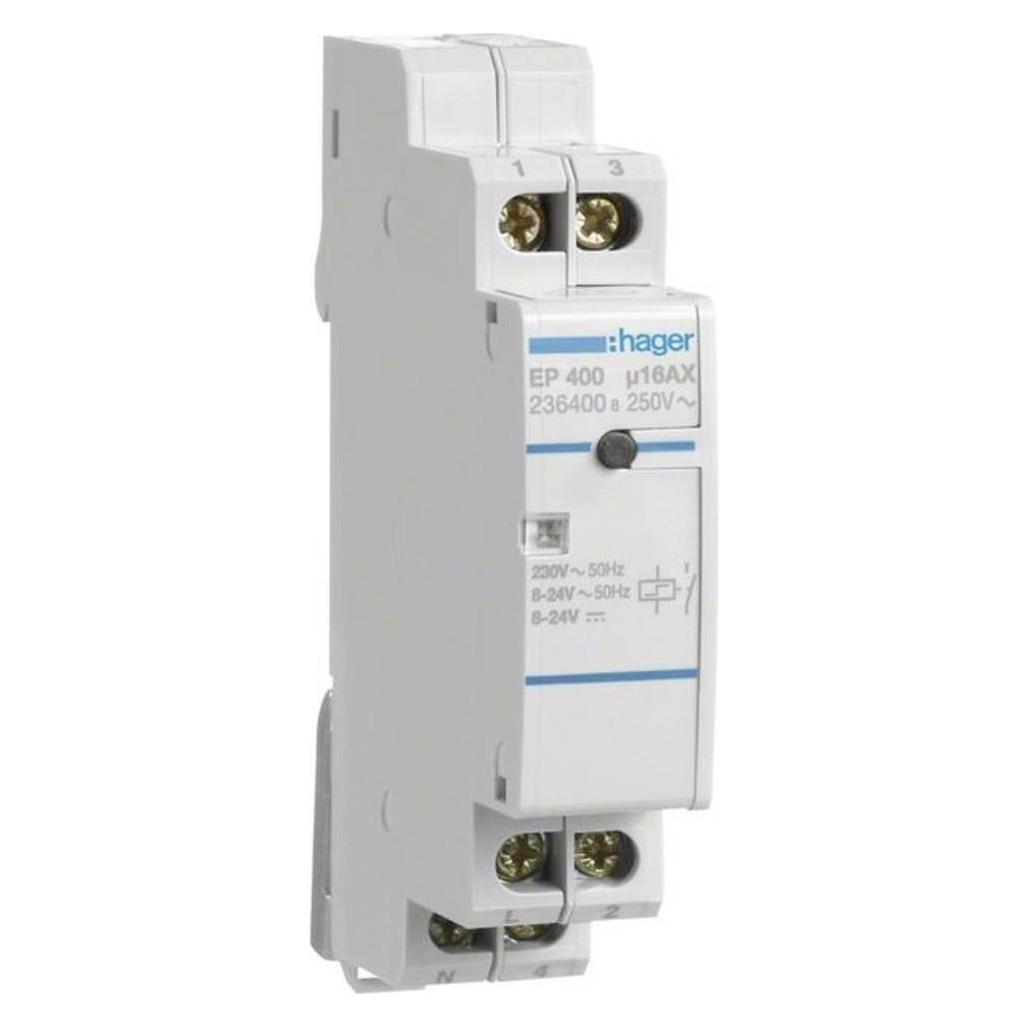 Hager HAG EP400 Fernschalter 8-230V 1S 16A 8-24VAC/DC u 230VAC (EP400)