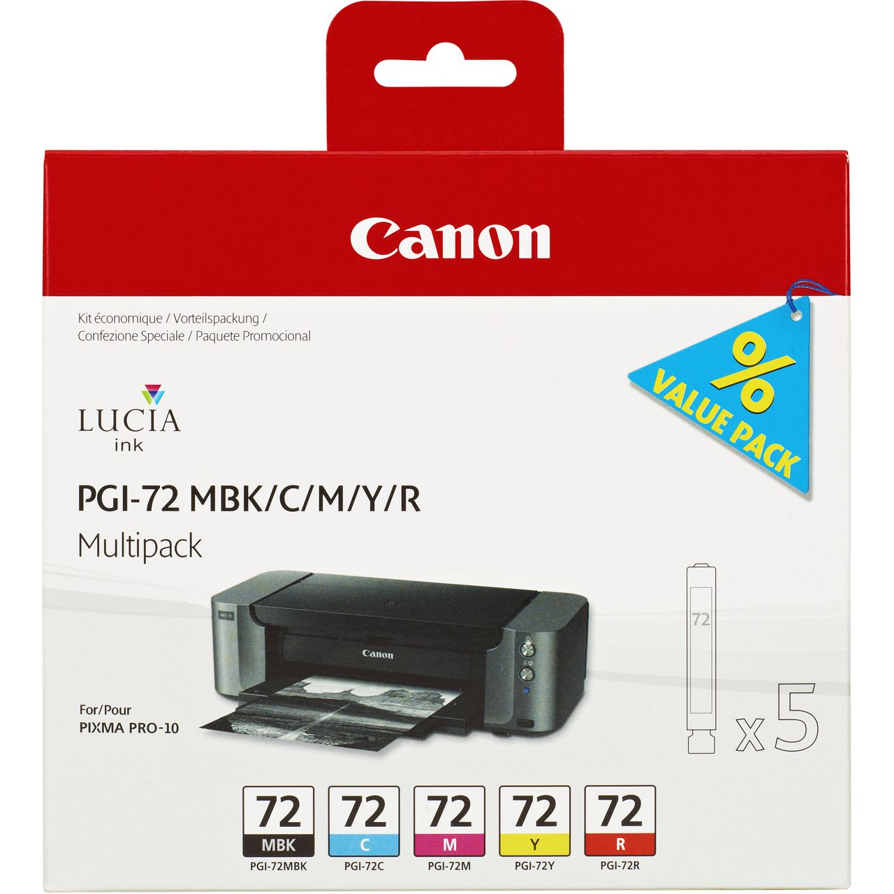 Canon Tinte PGI-72MP Multipack 6402B009 schwarz matt, cyan ,magenta, gelb, rot