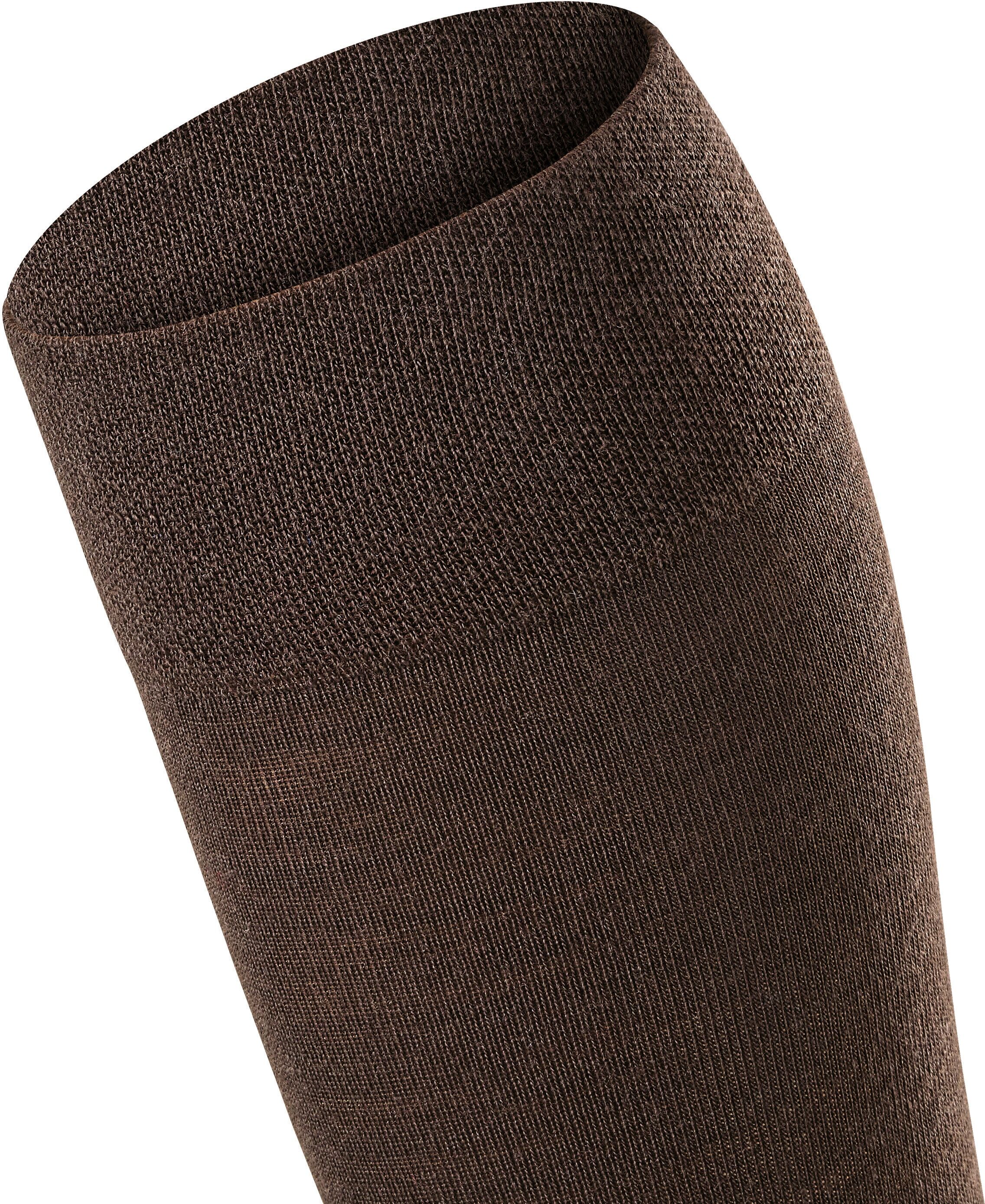 Kniestrümpfe FALKE "Sensitive Berlin", Kinder, Gr. 35-38, braun (schwarz braun (5230)), Obermaterial: 60% Schurwolle WV. 20% Baumwolle CO. 19% Polyamid PA. 1% Elasthan EL., glatt, Socken Kniestrümpfe