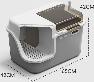 Combo Retail Shop Large Cat Litter Box With Enclosed Design, Convenient Lid, Splash Proof, Corridor Style For Pet Clean a1