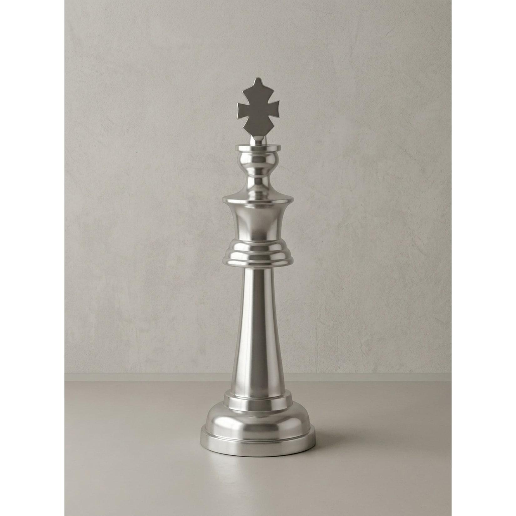Dekofigur Schachfigur König Aluminium poliert 70 cm XXL