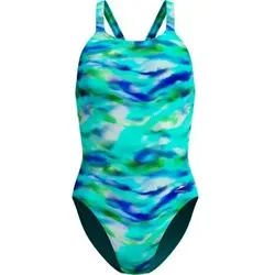 SPEEDO Damen Schwimmanzug Female Allover Printed Leaderback, Größe 36 in Grün Grün