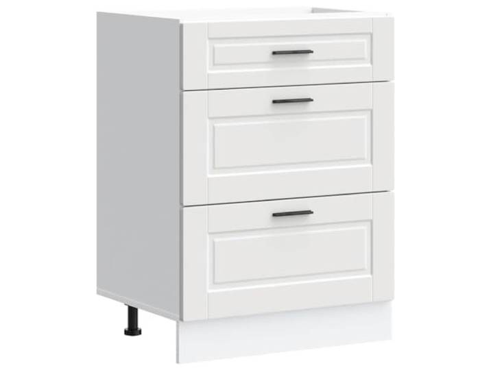 DELUKE Küchenunterschrank SAMU Weiß 60x46x81,5 cm Küche Unterschrank mit Schublade