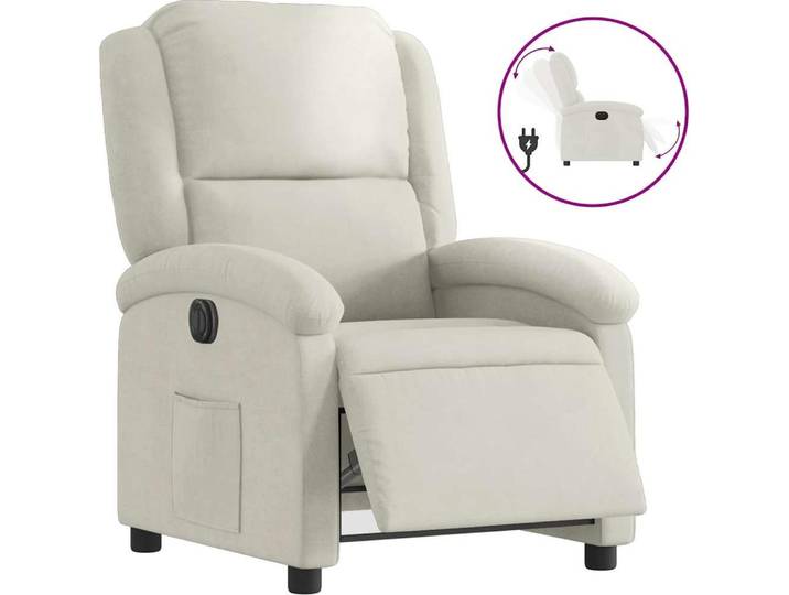 vidaXL Relaxsessel Elektrisch Creme Samt