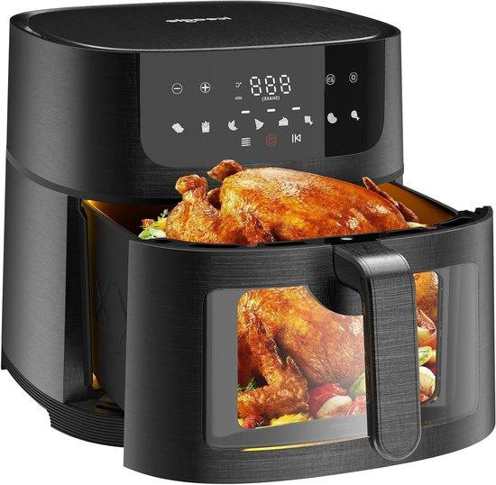 Iceagle Heteluchtfriteuse XXL Airfryer met venster, 9 Liter, Zwart
